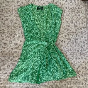 Green Floral Reformation Wrap Dress